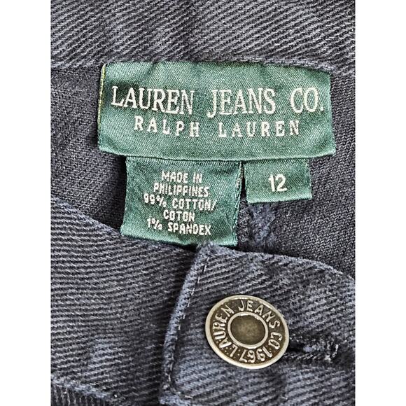 Lauren Jeans Co. Ralph Lauren Women's 12 Classic Straight Black High Rise Denim - Picture 5 of 9